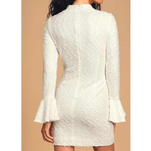 New ~ LULU'S ~ Bring the Magic White Tweed Sequin HOLIDAY Dress Size XL - Picture 2 of 11